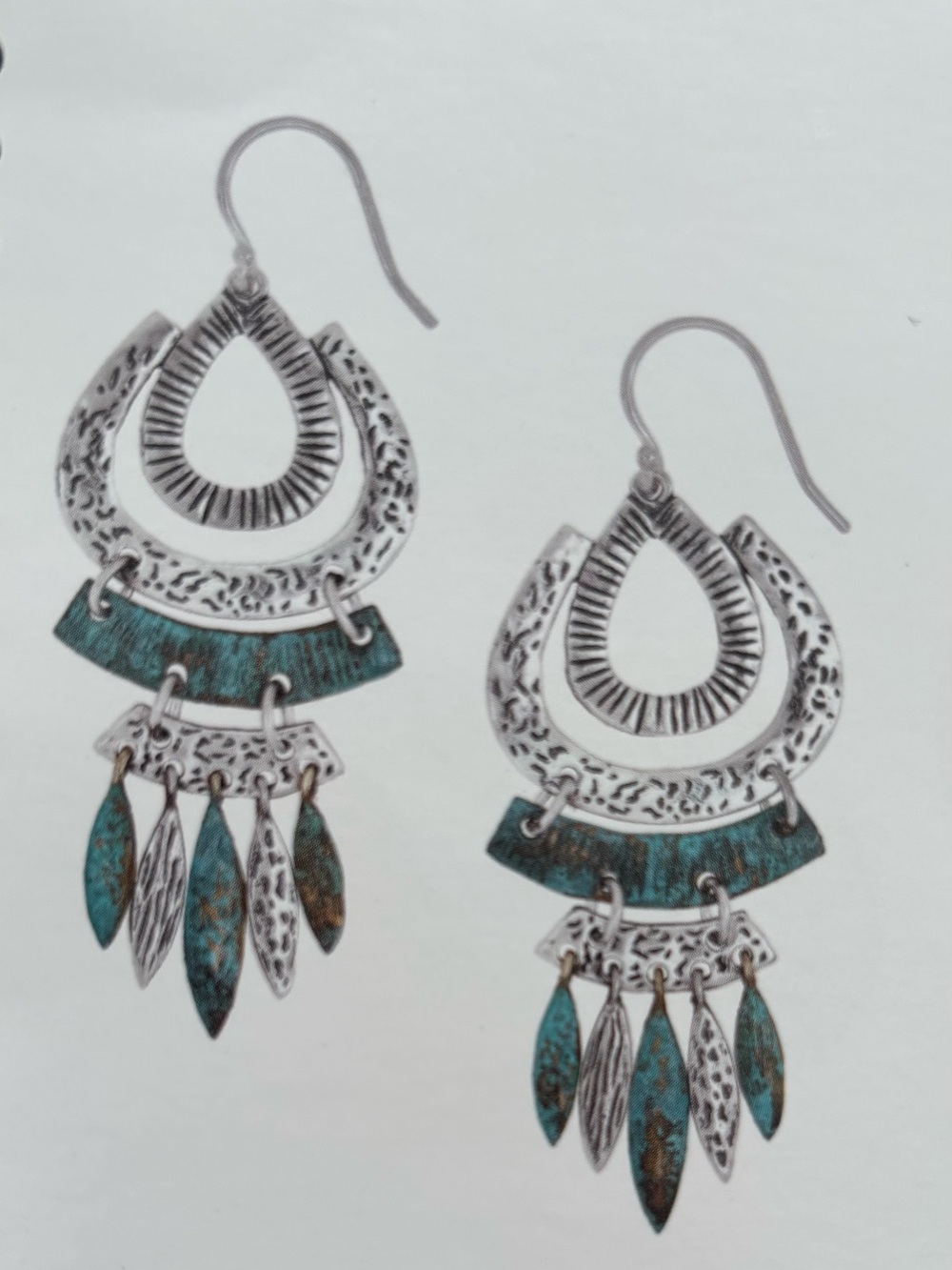 Silpada Bohemian Sterling Silver and Patina Brass Dangle Earrings